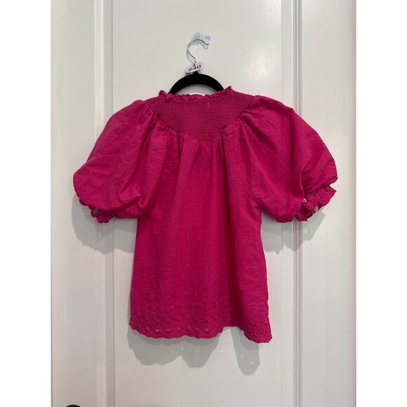 MSRP $168 House of Harlow Smocked Puff Sleeved Blouse Size XS-S | SAME DAY SHIP - Picture 5 of 7